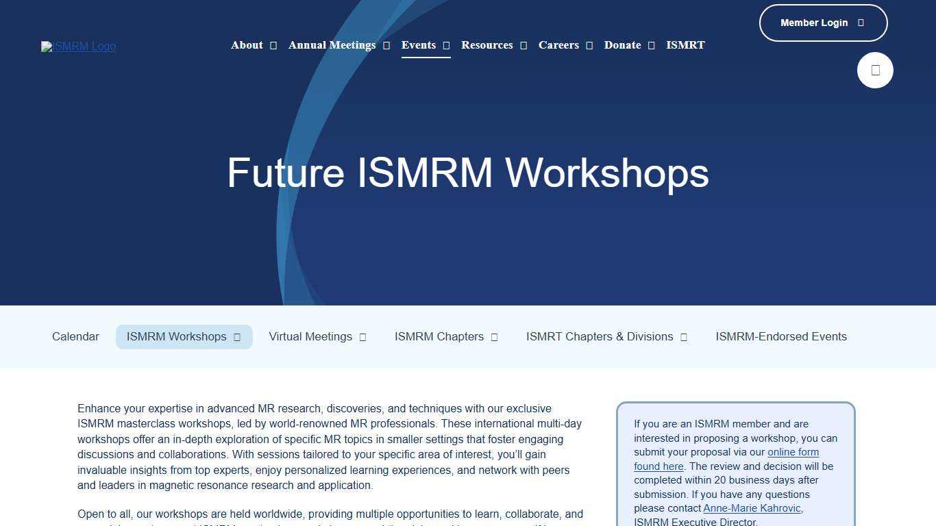 Future ISMRM Workshops – ISMRM
