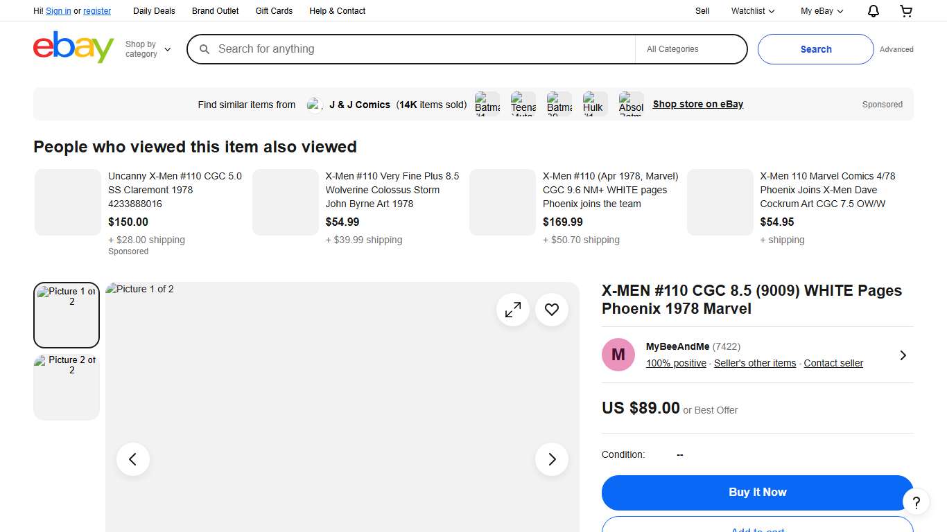 X-MEN #110 CGC 8.5 (9009) WHITE Pages Phoenix 1978 Marvel eBay